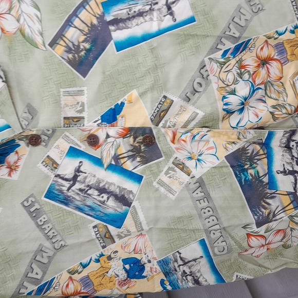 Caribbean Joe Womens M  Island Button Up Blouse  Short Sleeve - Picture 5 of 7